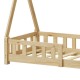 370-000020 Παιδικό κρεβάτι Noam τ.Montessori με κιγκλίδωμα pakoworld ξύλο πεύκου σε φυσική απόχρωση 70x140εκ