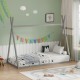 370-000017 Παιδικό κρεβάτι Lilly τ.Montessori pakoworld ξύλο πεύκου σε γκρι απόχρωση 90x190εκ