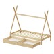 370-000018 Παιδικό κρεβάτι Lalitto τ.Montessori με 2 συρτάρια τ.Montessori  pakoworld ξύλο πεύκου σε φυσική απόχρωση 90x190εκ