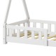 370-000021 Παιδικό κρεβάτι Noam τ.Montessori με κιγκλίδωμα pakoworld ξύλο πεύκου σε λευκή απόχρωση 70x140εκ