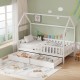 370-000014 Παιδικό κρεβάτι Piccolo τ.Montessori με 2 συρτάρια pakoworld ξύλο πεύκου σε λευκή απόχρωση 90x190εκ