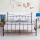 14250010 Κρεβάτι ArteLibre SOPHIE Μεταλλικό Sandy Rusty 210x168x110cm (Στρώμα 160x200cm) Καφέ