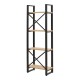 197-000292 Βιβλιοθήκη Crimson pakoworld σε oak-μαύρη απόχρωση 50x22x150εκ