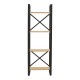 197-000292 Βιβλιοθήκη Crimson pakoworld σε oak-μαύρη απόχρωση 50x22x150εκ