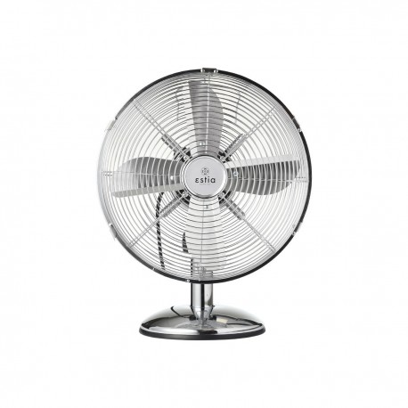 06-21542 ESTIA ΑΝΕΜΙΣΤΗΡΑΣ ΕΠΙΤΡΑΠΕΖΙΟΣ RETROFLOW 30cm 40w ΜΕΤΑΛΛΙΚΟΣ ΑΣΗΜΙ