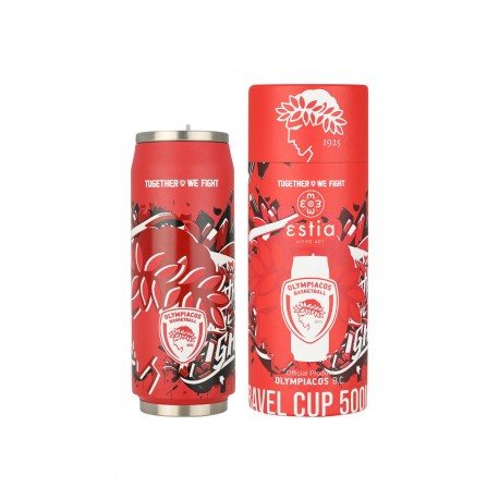 00-27100 ESTIA ΘΕΡΜΟΣ TRAVEL CUP OLYMPIACOS BC EDITION TOGETHER WE FIGHT 500ml