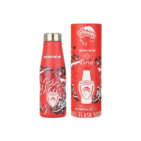00-27162 ESTIA ΘΕΡΜΟΣ TRAVEL FLASK OLYMPIACOS BC EDITION TOGETHER WE FIGHT 500ml