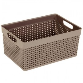 HOMEPLAST Καλάθι Αποθήκευσης Rattan Μπεζ 30x21x14cm