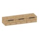 361-000075 Κονσόλα με 3 συρτάρια Doha pakoworld σε μαύρη με oak απόχρωση 120x39x22cm