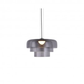 4068-Smoky Inlight Κρεμαστό Φωτιστικό LED 12W 3000Κ απο φιμέ γυαλί D:42x23cm (4068-Smoky)