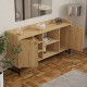 120-000573 Μπουφές Delta pakoworld σε oak απόχρωση με μαύρα μεταλλικά πόδια 160x40x85εκ