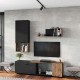 361-000099 Σύνθετο σαλονιού  Poelfy pakoworld σε ανθρακί-oak απόχρωση 170x37.5x42εκ