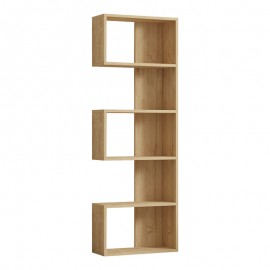 120-000522 Βιβλιοθήκη Cascade pakoworld σε oak απόχρωση 51.8x22x150εκ