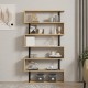 120-000518 Βιβλιοθήκη Ziza pakoworld σε oak  απόχρωση 90x22x162.6εκ