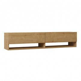 120-000530 Έπιπλο τηλεόρασης επιτοίχιο Melosa pakoworld σε oak απόχρωση 141x30x31εκ
