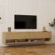 120-000530 Έπιπλο τηλεόρασης επιτοίχιο Melosa pakoworld σε oak απόχρωση 141x30x31εκ