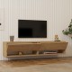 120-000530 Έπιπλο τηλεόρασης επιτοίχιο Melosa pakoworld σε oak απόχρωση 141x30x31εκ