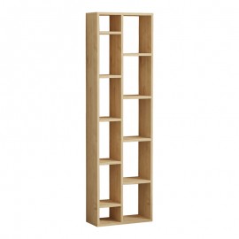 120-000527 Βιβλιοθήκη Minicu pakoworld σε oak απόχρωση  44,4x19,6x150εκ
