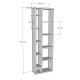 120-000527 Βιβλιοθήκη Minicu pakoworld σε oak απόχρωση  44,4x19,6x150εκ