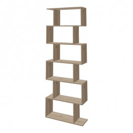 361-000091 Βιβλιοθήκη Sezen pakoworld σε oak απόχρωση 70x24x191.5εκ