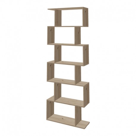 361-000091 Βιβλιοθήκη Sezen pakoworld σε oak απόχρωση 70x24x191.5εκ