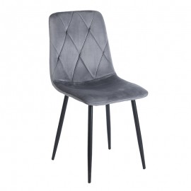 11-1621 EVA GREY VELVET ΥΦΑΣΜΑ ΚΑΡΕΚΛΑ ΜΕΤΑΛΛΙΚΗ