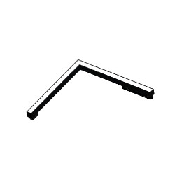 T05702-BL InLight Γραμμικό φωτιστικό γωνία LED 24W 4000K για μαγνητική ράγα σε μαύρη απόχρωση D:30cmX30cm (T05702-BL)