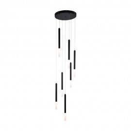 4066-7-Black Inlight Κρεμαστό φωτιστικό LED 7* 5W 3000K από μαύρο μέταλλο D:40X200cm (4066-7-Black)