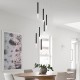4066-7-Black Inlight Κρεμαστό φωτιστικό LED 7* 5W 3000K από μαύρο μέταλλο D:40X200cm (4066-7-Black)