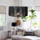 4056-A Inlight Κρεμαστό φωτιστικό με καπέλο απο ίνα 1xE27 D:60cm (4056-A)