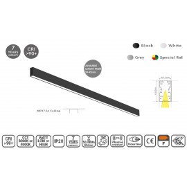 77-16890 MP27.56C-451-S-3-O-OF-BL Linear Profile Lighting Ceiling 27,5x56mm 451cm