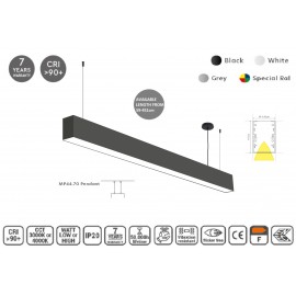 77-12922 MP44.70C-283-S-3-O-OF-BL Linear Profile Lighting Ceiling 44.5x70mm 283cm