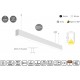 77-20406 MP44.70P-255-S-3-O-OF-WH Linear Profile Lighting Pendant 44.5x70mm 255cm