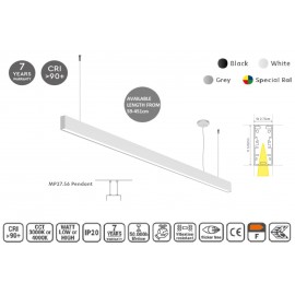 77-23959 MP27.56P-227-H-3-O-OF-WH Linear Profile Lighting Ceiling 27.5x56mm 227cm