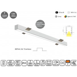 77-42679 MP44.56T-451-H-3-O-OF-WH Linear Profile Lighting Ceiling 44.5x56mm 451cm