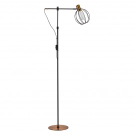 77-8349 SE21-GM-39-GR2 ADEPT FLOOR LAMP Gold Matt and Black Metal Floor Lamp Black Metal Grid+