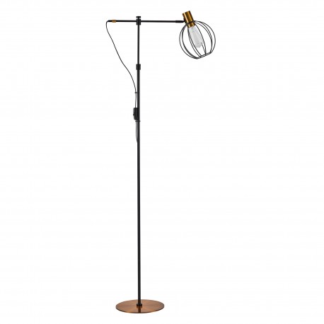 77-8349 SE21-GM-39-GR2 ADEPT FLOOR LAMP Gold Matt and Black Metal Floor Lamp Black Metal Grid+