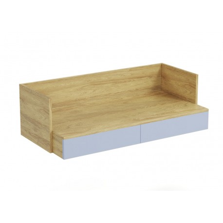 60-22384 MOBIUS office desk 2S color: hikora oak/light blue DIOMMI V-PL-MOBIUS-BIURKO_2S-NIEBIESKI