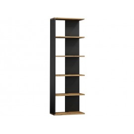 80-1746 ΓΩΝΙΑΚΗ ΒΙΒΛΙΟΘΗΚΗ WOTAN OAK + BLACK 170X60 DIOMMI CORNERDWC