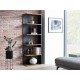 80-1746 ΓΩΝΙΑΚΗ ΒΙΒΛΙΟΘΗΚΗ WOTAN OAK + BLACK 170X60 DIOMMI CORNERDWC