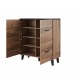 60-19736 Chest of drawers LOTTA 110 (4D) woatan oak/black DIOMMI CAMA-LOTTA-KOMODA-110-4D-DWO/CZ