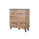 60-19736 Chest of drawers LOTTA 110 (4D) woatan oak/black DIOMMI CAMA-LOTTA-KOMODA-110-4D-DWO/CZ