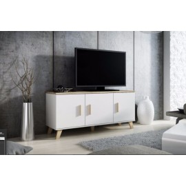 60-19739 Chest of drawers LOTTA 150 3D dimond white/lsonoma oak DIOMMI CAMA-LOTTA-KOMODA-150-3D-BI/DSO