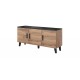 60-19740 Chest of drawers LOTTA 150 3D wotan oak/ black DIOMMI CAMA-LOTTA-KOMODA-150-3D-DWO/CZ