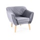 80-2944 FOTEL KARO 1 VELVET SZARY BLUVEL 14 / BUK