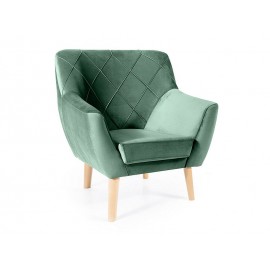 80-2893 FOTEL KIER 1 VELVET ZIELONY BLUVEL 78 / BUK