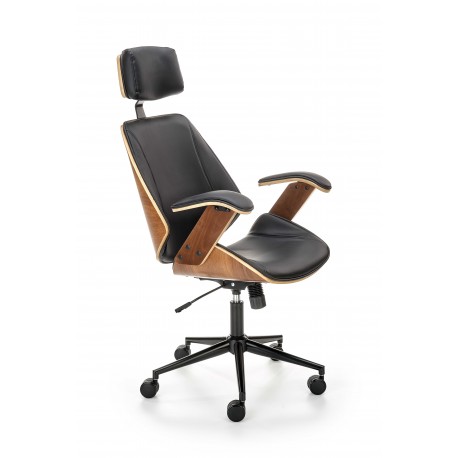 60-20870 IGNAZIO swivel armchair, walnut/black DIOMMI V-CH-IGNAZIO-FOT-CZARNY