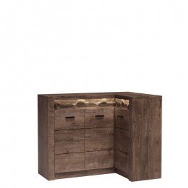 60-32866 INDIANAPOLIS corner chest of drawers KAT I15 dark ash tree