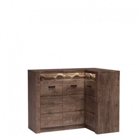 60-32866 INDIANAPOLIS corner chest of drawers KAT I15 dark ash tree