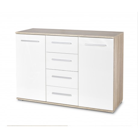60-22286 LIMA KM-4 chest, color: sonoma oak / white DIOMMI V-PL-LIMA-KM4-BIAŁY/SONOMA